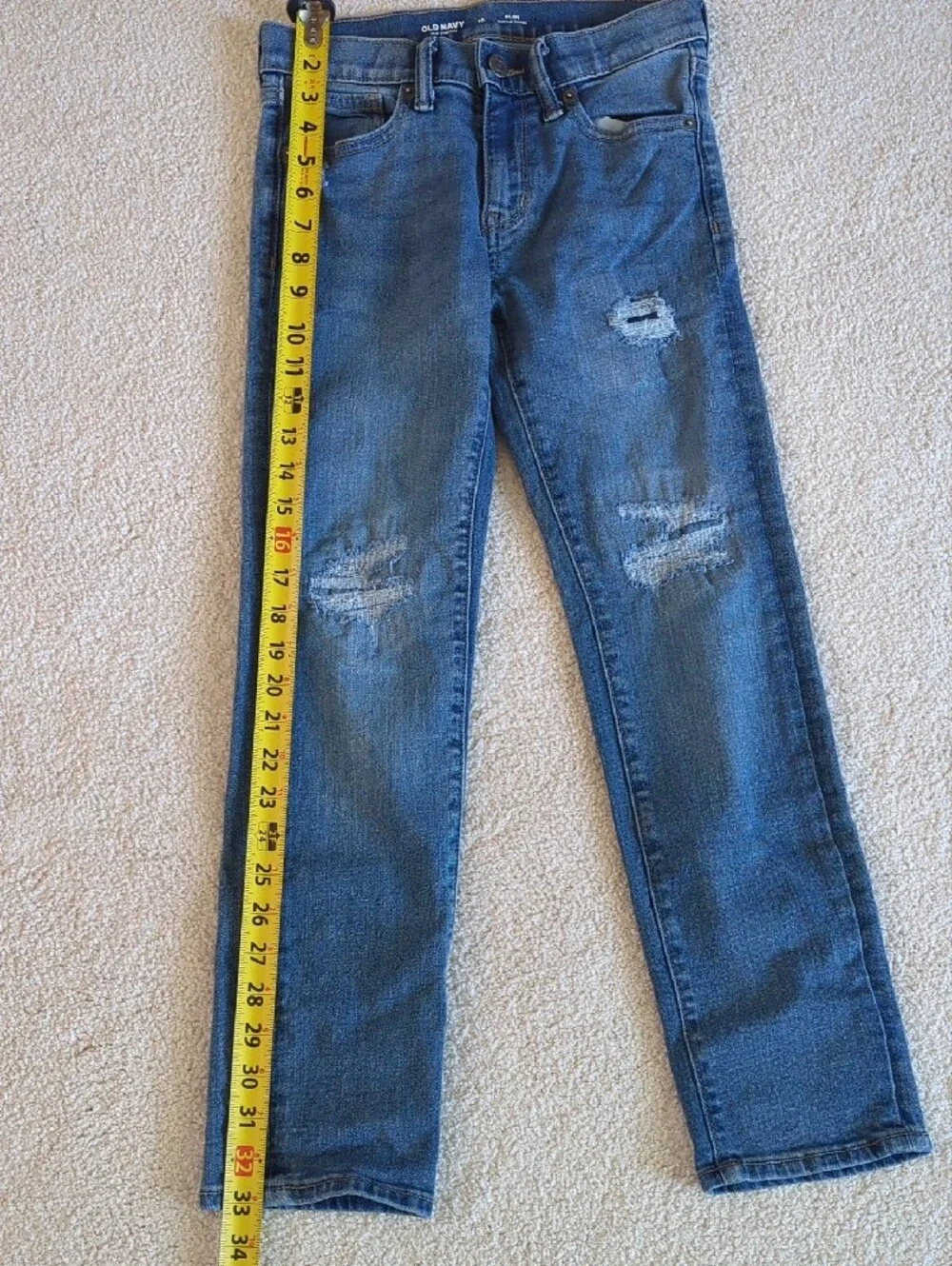 3 For $30. Old Navy Boy's Blue Slim Distressed Jeans